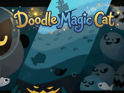 Doodle Halloween Momo Cat : Sea Magic key art