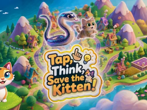 Tap, Think, Save the Kitten! key art
